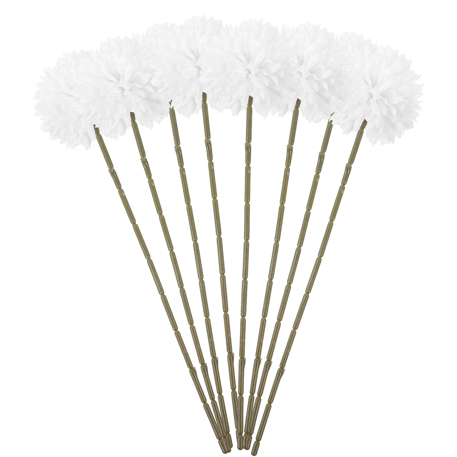 

8 Pcs Artificial Chrysanthemum Bouquet Premium Simulation Flowers White Green Indoor Decor Wedding Party Home Gathering Fake