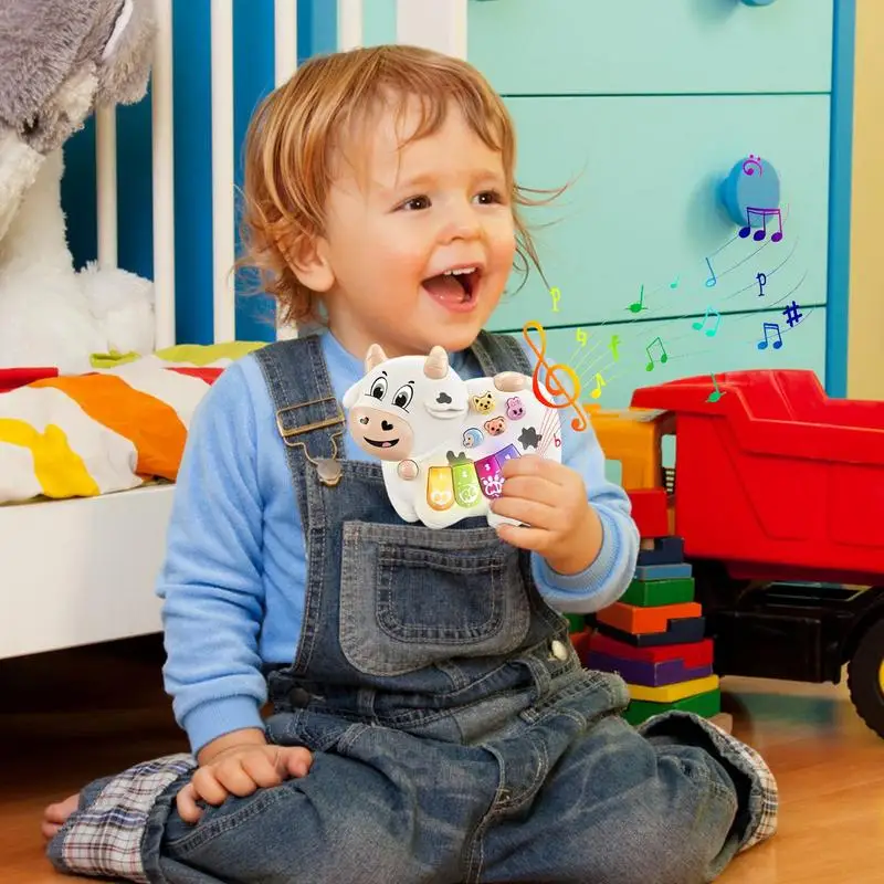 Klaviertastatur für Kinder, Cartoon-niedliches Spielzeug, Klaviertastatur, weiche Beleuchtung, reichhaltige Melodien, Musikinstrument für Jungen und Mädchen, früh