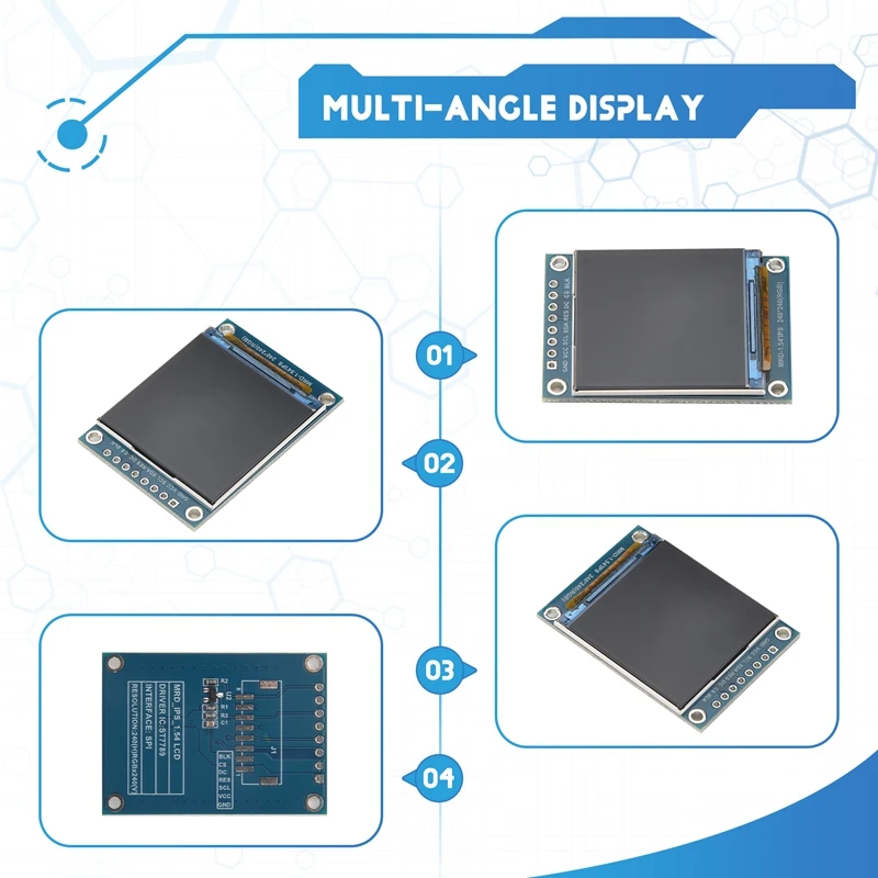 Monitor LCD IPS HD de 1,54 polegadas com resolução 240X240 Monitor LCD SPI ST7789 de 1,54 polegadas-ABEO
