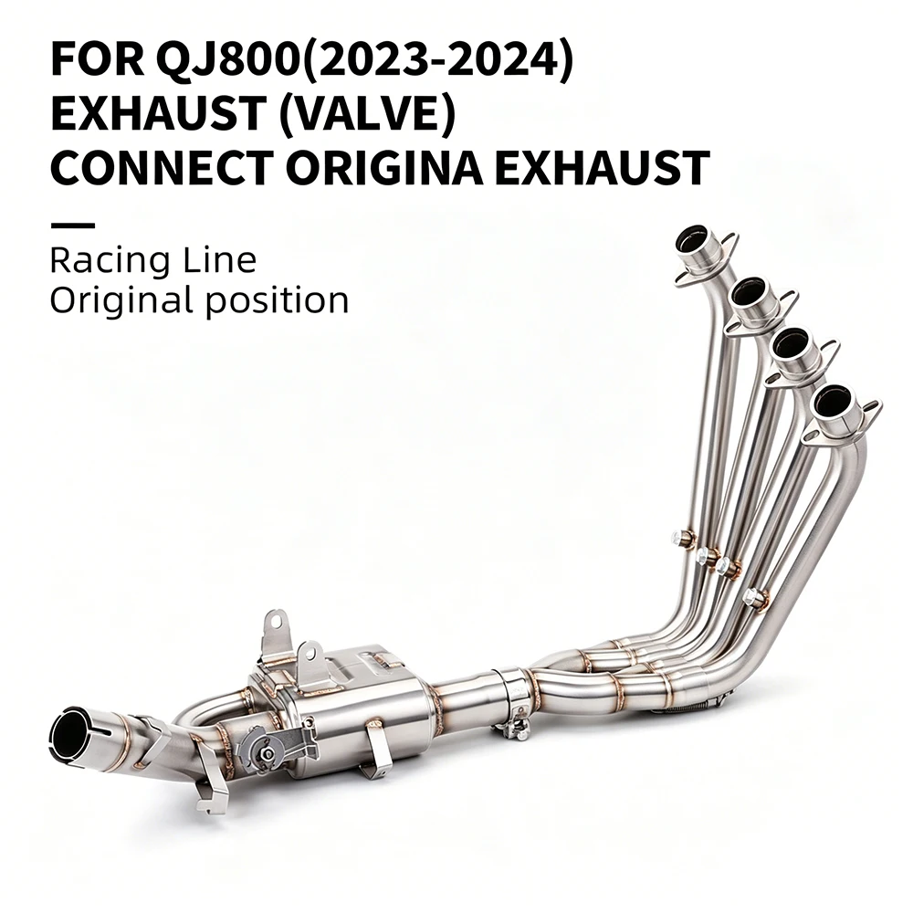 Modify Escape Motorcycle Exhaust For QJMOTOR QJ800GS-G QJ 800GS SRK800RR 2023 Front Link Pipe Fits Original Muffler