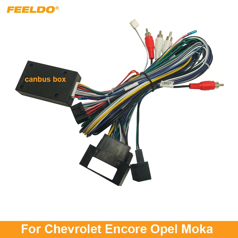 

FEELDO Car 16PIN Audio DVD Player Power Calbe Adapter With Canbus Box For Chevrolet Encore Opel 2013 Stereo Plug Wiring Harness