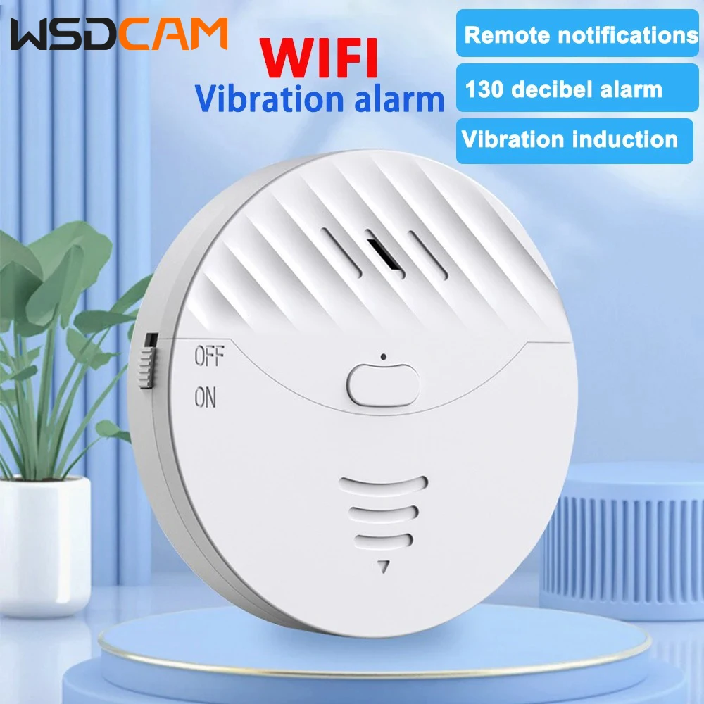 

WSDCAM 130dB Wifi Tuya Smart Door Window Alarm Anti Theft Security Broken Window Vibration Alarm Wireless Burglar Sensor Alarm