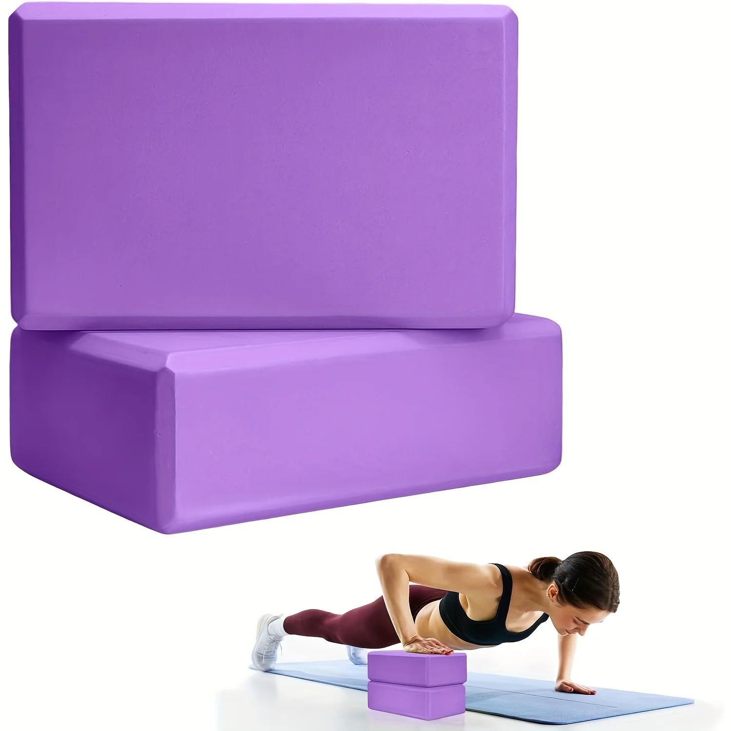 2 Stück Gym-Schaumstoffblöcke Trainings- und Fitnessgeräte Tanz-Yoga-Hilfsmittel Dehn- und Körperformungswerkzeug EVA Yoga-Blöcke – Detail 10