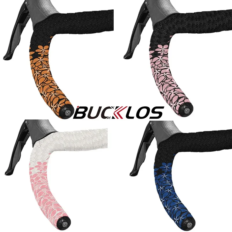 

BUCKLOS Handlebar Bar Tape Flower Shock Absorption Bicycle Handles Bar Wrap Comefortable Waterproof Racing Bike Straps