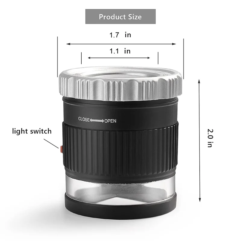 M11K-30X Loupe Magnifier,Adjustable Length Magnifier,Foldable Jewelry Magnifier Glass For Textile Optical,Embroidery