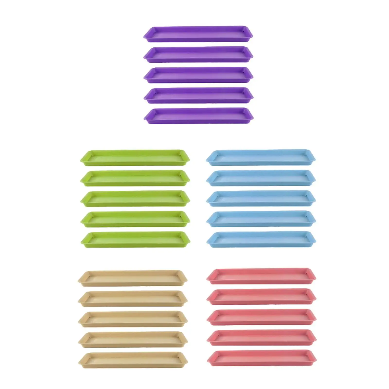 

5Pcs Plant Trays, Plant Saucers Rectangular Planter Trays, Flower Pot Saucers, for Windowsill Garden, Indoors Outdoor