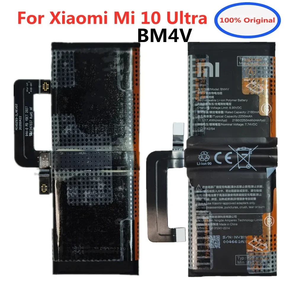 

New 4500mAh BM4V Original Battery For Xiaomi Mi 10 Ultra Mi10 Ultra 10Ultra Mobile Phone Battery Bateria Fast Shipping + Tools