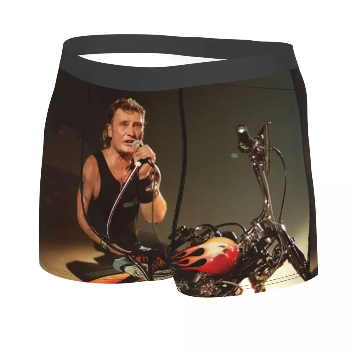 Custom Male Fashion Johnny Hallyday Underwear French Rock Singer Boxer Briefs Soft Shorts Panties Underpants