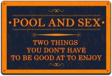 Billiards Room Man Cave Decor Metal Tin Sign . for Pool Table Hall. Pool and Two Things You Don;t Have To Be Good At To Enjoy
