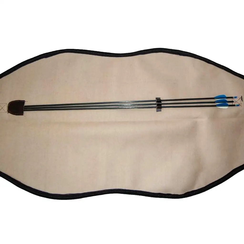 Leather Traditional Bow Bag Lightweight Waterproof Archery Case Soft Cover for Outdoor Compound Bow Gear