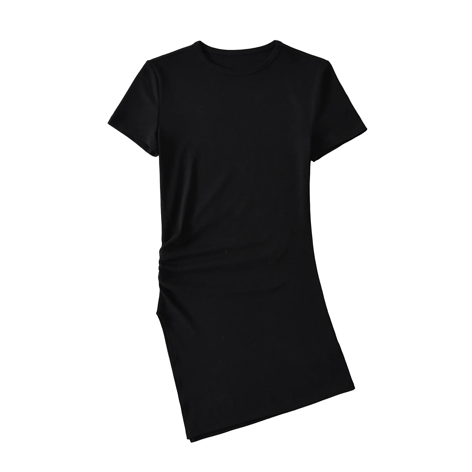 Wyszczuplający top damski na lato, nowy, seksowny, z rozcięciem z boku, marszczony w talii.