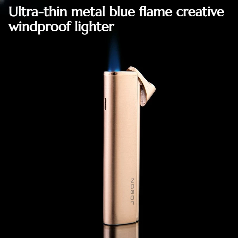 

Creative Windproof Lighter Ultra-thin Metal Blue Flame Direct-Blow Men's Business Lighter Cigarette Accessories