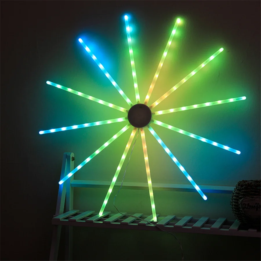 2023 Led Rgb Ophangen Vuurwerk String Licht Waterdicht 18 Modi Starburst Kerst Fee Licht Slinger Voor Feest Binnenplaats Decor