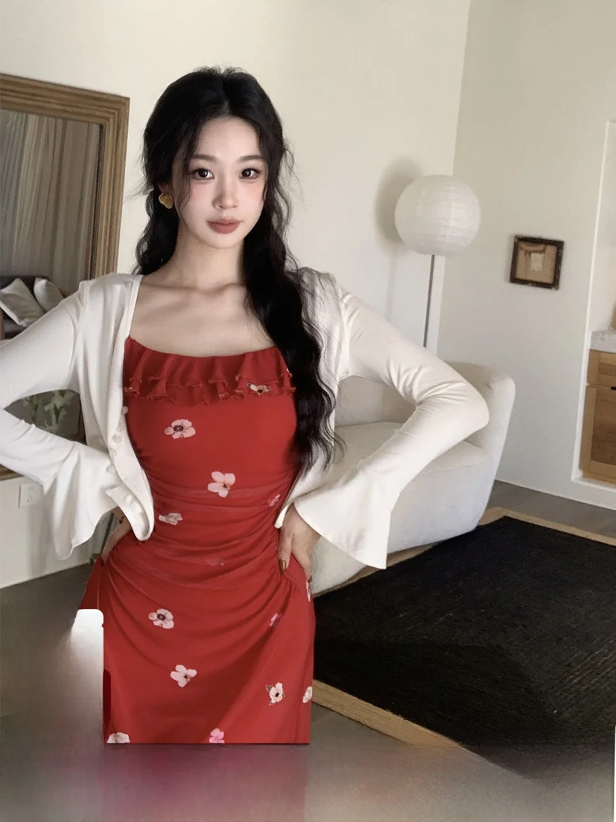 

Spring New Arrival Thin Long Sve Bell Sve Women's Fitting Outerwear V-ne ort Length Pure Color SYT Commute Sle