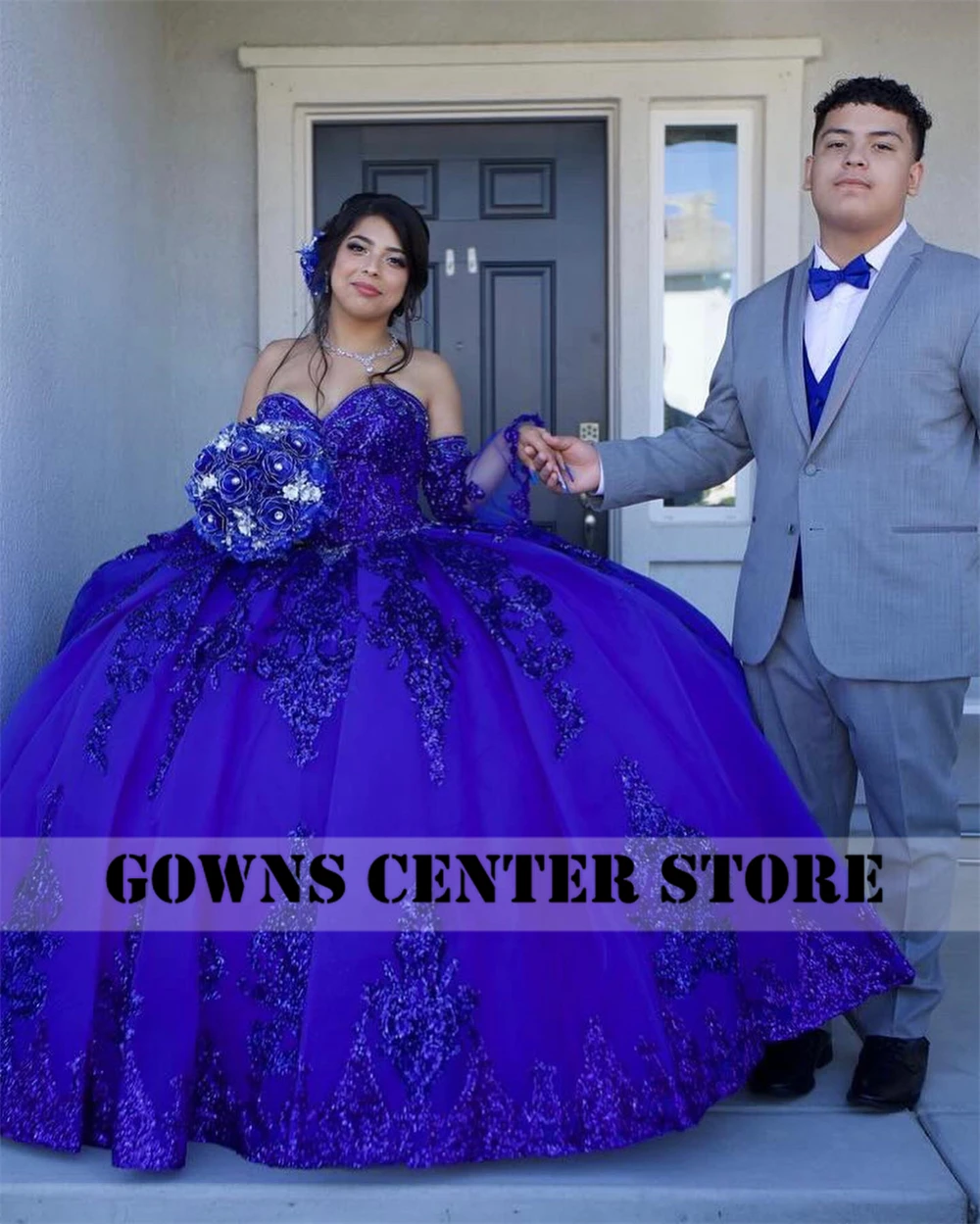 Meia manga quinceanera vestidos de baile formal baile formatura vestidos azul real doce 15 vestido vestidos de 15 años personalizado