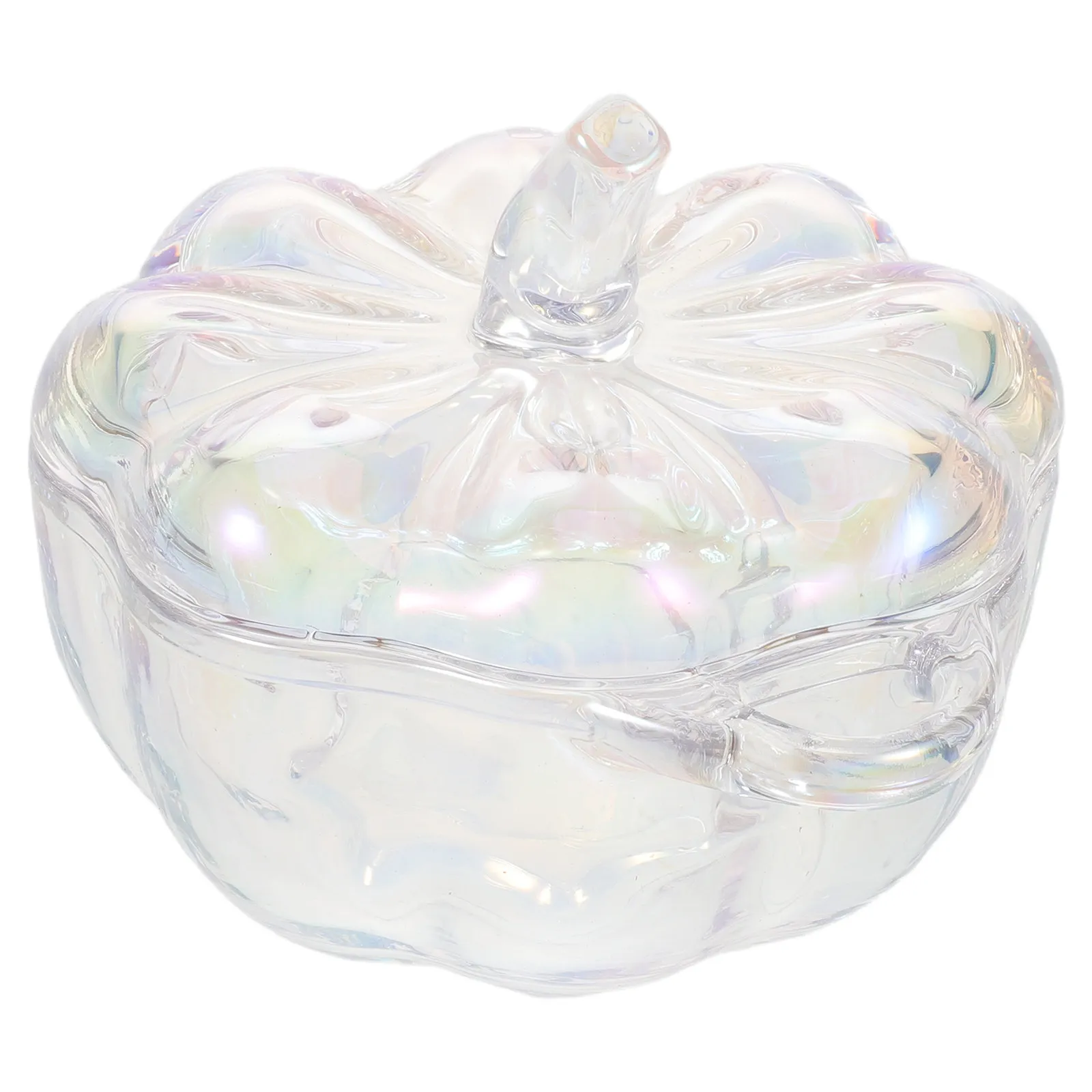Glass Pumpkin Candy Jar with Lid – Halloween and Fall Decorative Treat Container