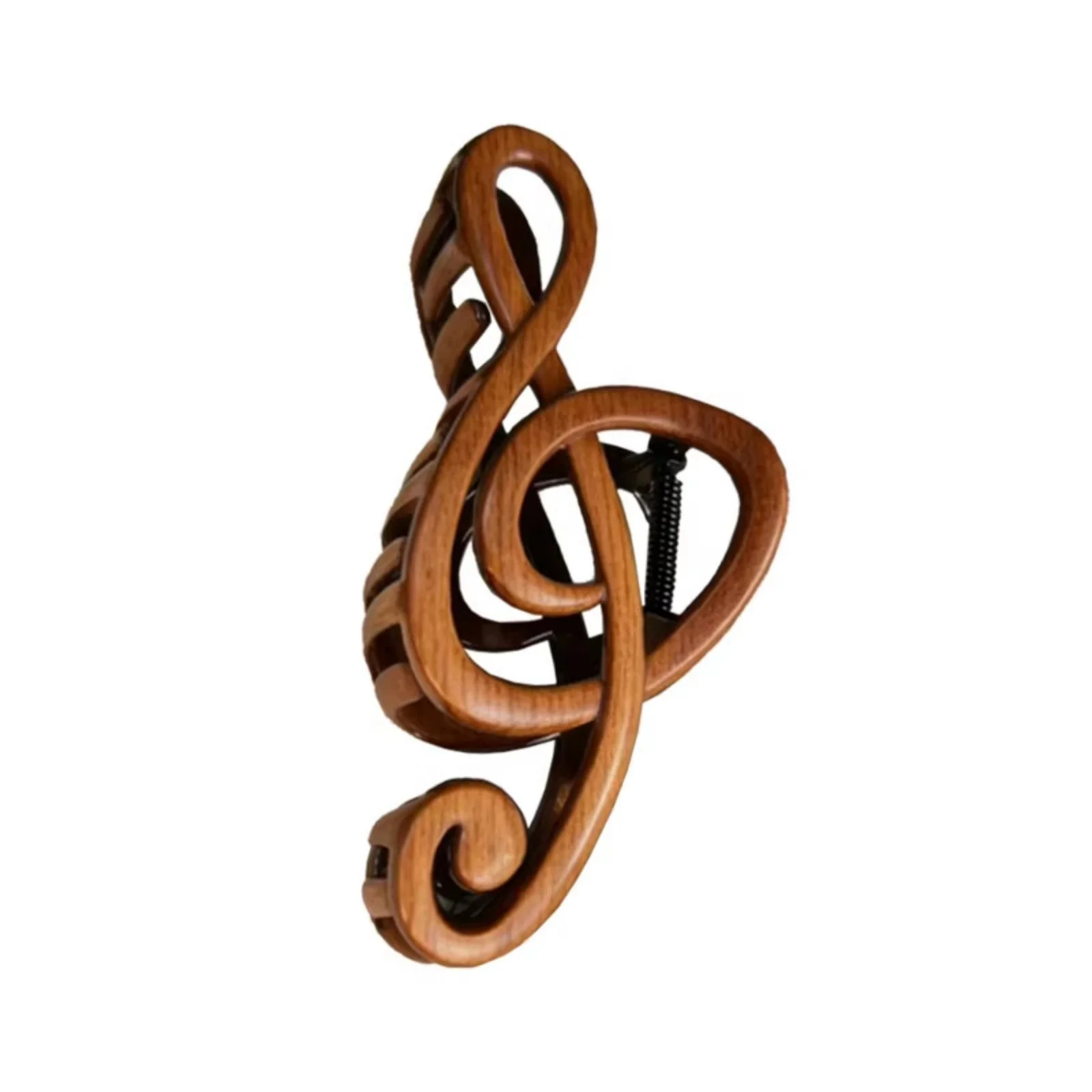 Extra große 13 cm Haarspange mit Holzmaserung und Violinschlüssel-Design, Retro-Haarklammer für Hochsteckfrisuren, Haar-Accessoires für Damen, Alltagsmode – Detail 5