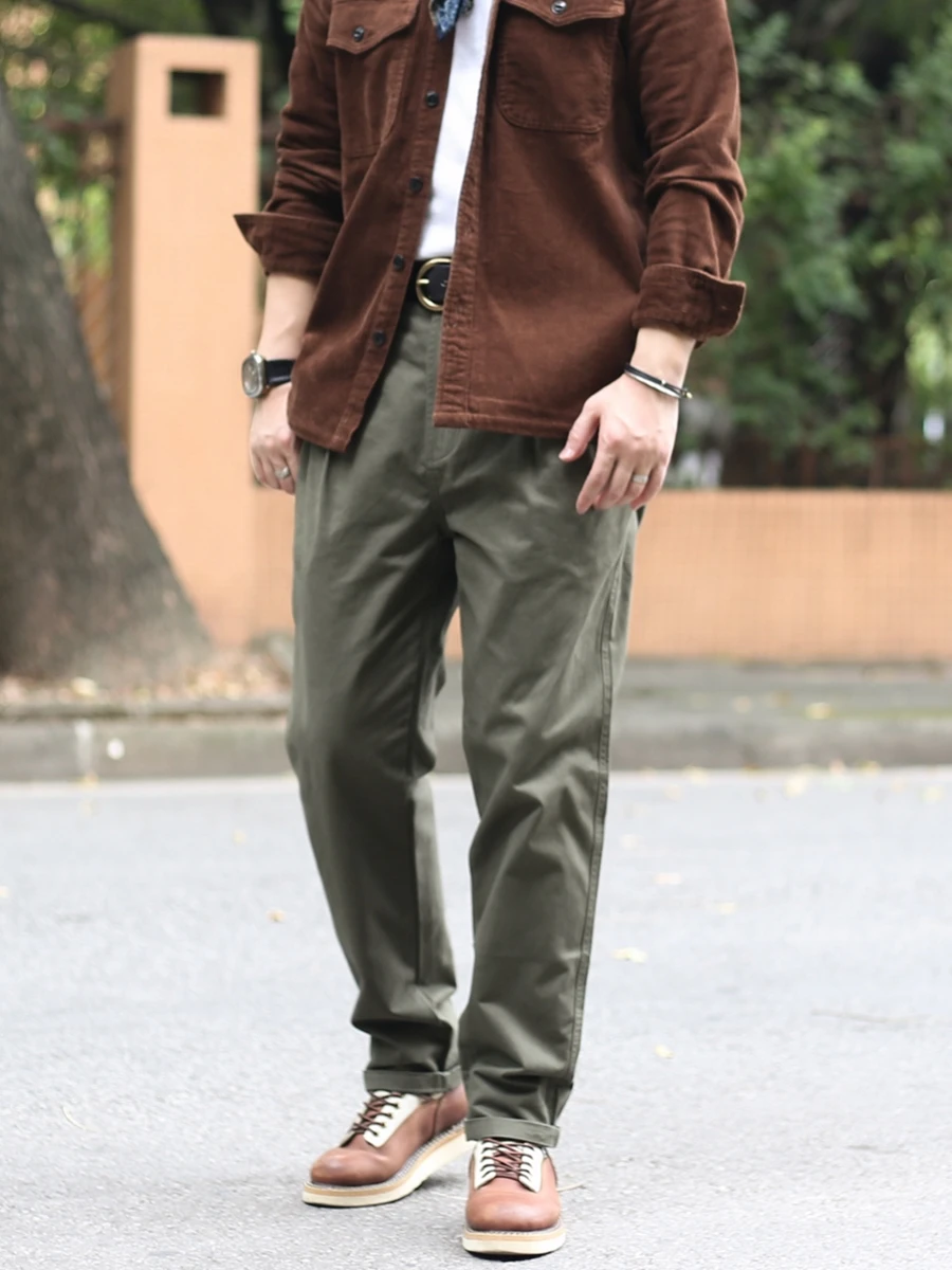 

Мужские повседневные брюки в американском ретро-стиле, зауженные, из хлопка, укороченные, универсальные, для работы и отдыха, весна-осень