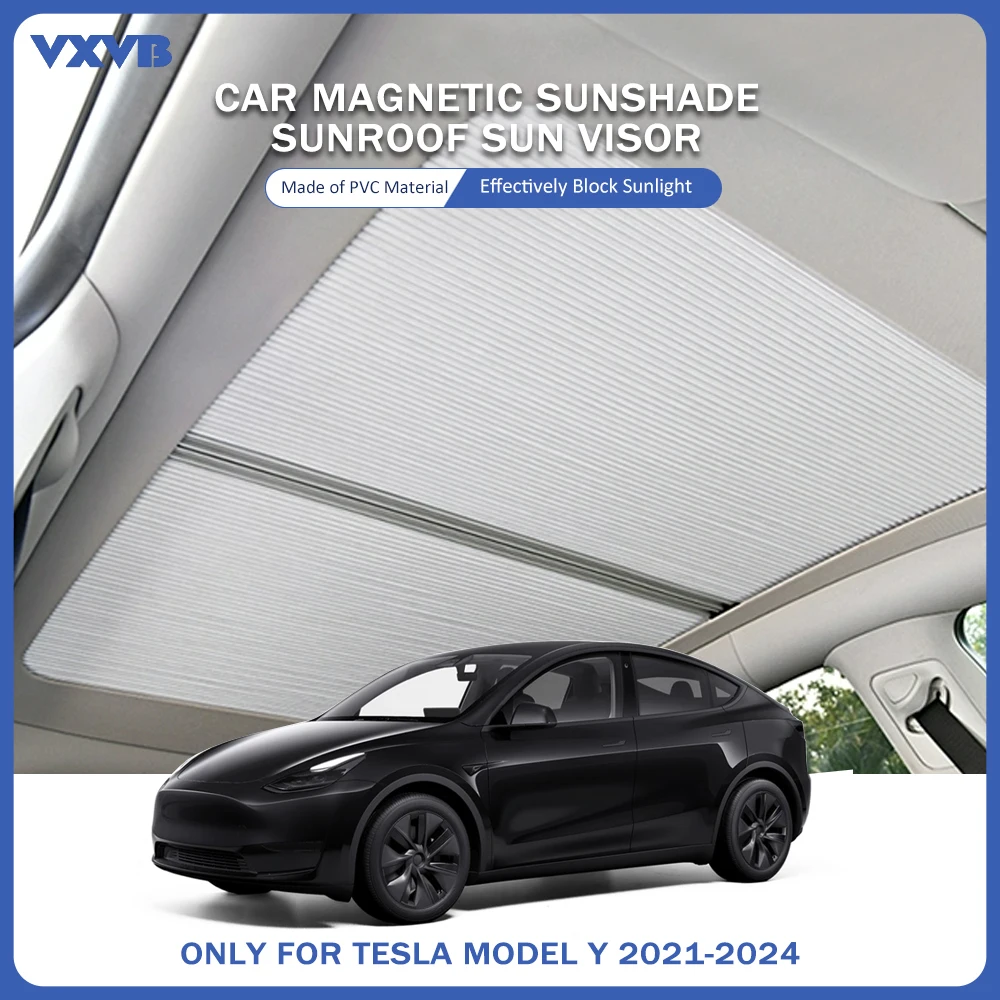 

For Tesla Model Y 2024 Magnetic Car Sunshade Sunroof For ModelY 2021-2023 Retractable Sunshade Sun Visor Interior Modification