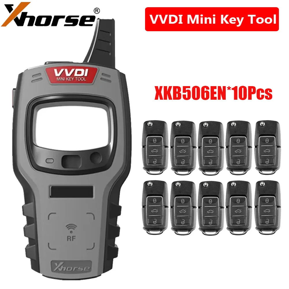 Original Xhorse Car Remote Key Programmer VVDI mini Key tool With 10 pcs Wired Remotes XKB506EN