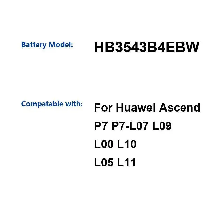 Стабильный аккумулятор 2460 мАч для мобильного телефона Huawei Ascend P7 P7-L07 L09 L00 L10 L05 L11 HB3543B4EBW