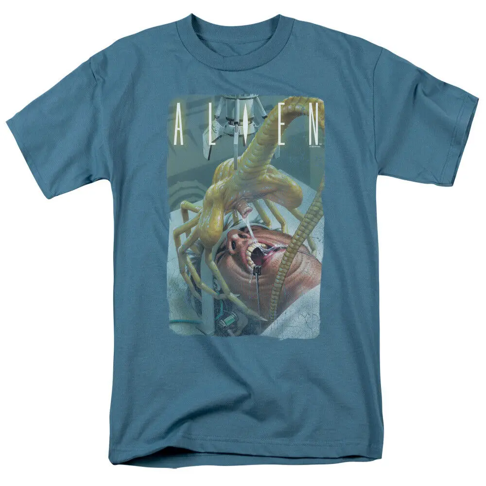 Alien Slobber T Shirt Mens License Movie Sci-Fi Horror Classic Tee Slate