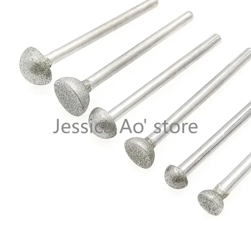 10pcs Hemisphere Diamond Abrasive Tools CBN Boron Nitride Stone Carving Hole Repairing Jade Carving Mold Dressing Stone Grinder