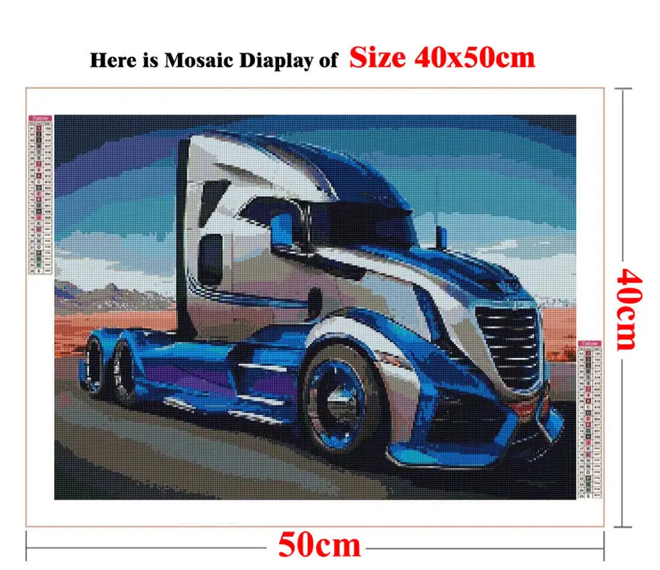 Diamond Painting Semi Truck Tractor Diamond Mosaic Embroidery Rhinestone Picture Big Rigs Handmade Gift Home Decor