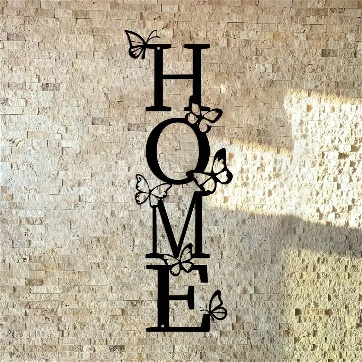 Metal Butterfly Wall Art Fade Resistant Waterproof Modern Vertical Iron Decor for Bedroom Bathroom Living Room Home Decoration