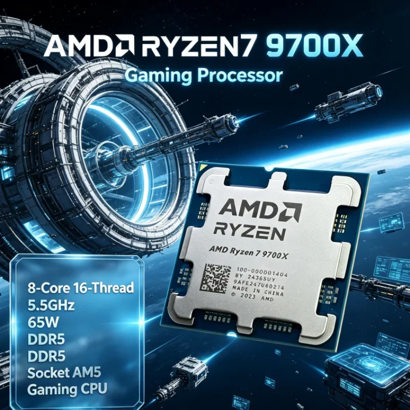 AMD Ryzen 7 9700X 4NM 8-Core 16-Thread Up to 5.5GHz L3=32M 3.8GHz 65W without fan DDR5 Socket AM5 PCIe 5.0 Gaming CPU