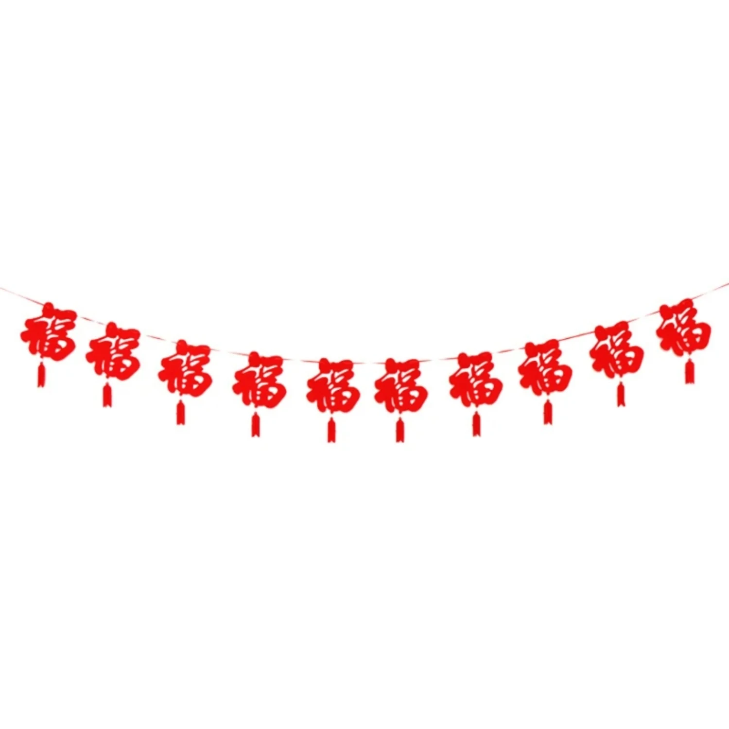 Chinese  Year Traditional  banner DIY Non-woven Lucky Hanging Flag Ceiling Decorations Bunting Garland Party Favor