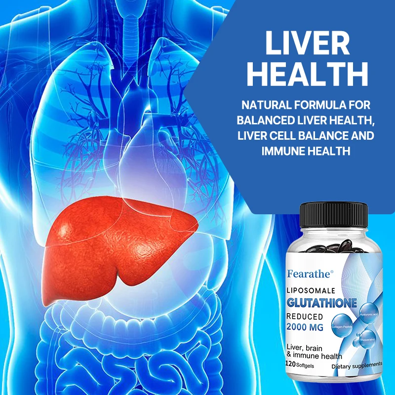 Liposomal Glutathione - Hyaluronic Acid Collagen Resveratrol, Antioxidant, Highly Absorbed, Supports Liver, Brain, Immune System