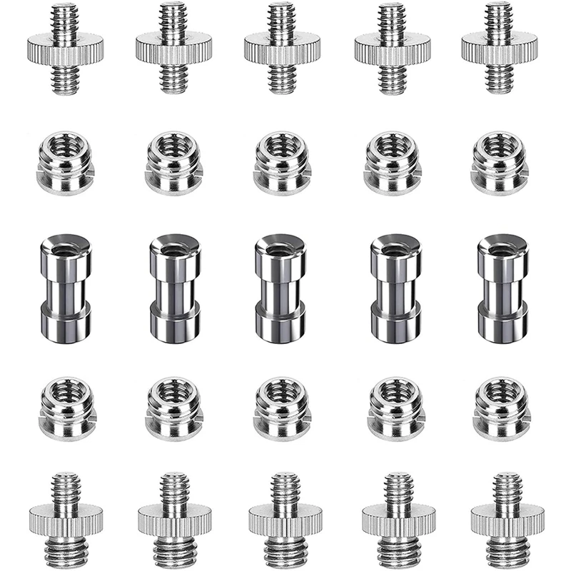 25Pcs Double Head Screw Camera Screw Conversion Screw Camera Bracket Screw Set Camera Screw Mounting Kit