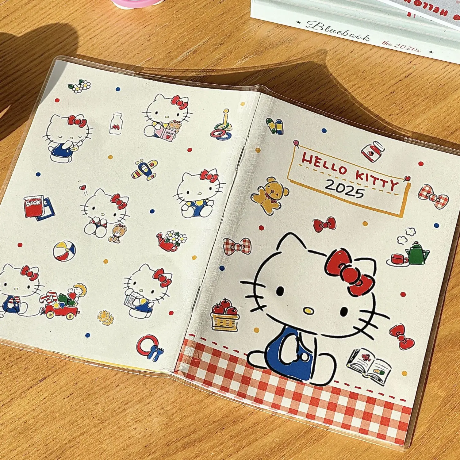 Hello Kitty Sanrio Cute KtCat A6 2025 Schedule Book Cartoon Periphery Lovely Plan Book Kawaii Hand Account Notebook Holiday Gift