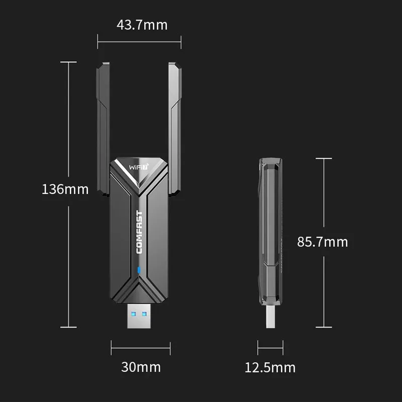 COMFAST WiFi7 USB Adapter BE6500 WiFi Card 5G 6G USB3.0 Wireless Network Card USB wifi 7 Adaptador AX5400 wifi6 Antena PC Laptop