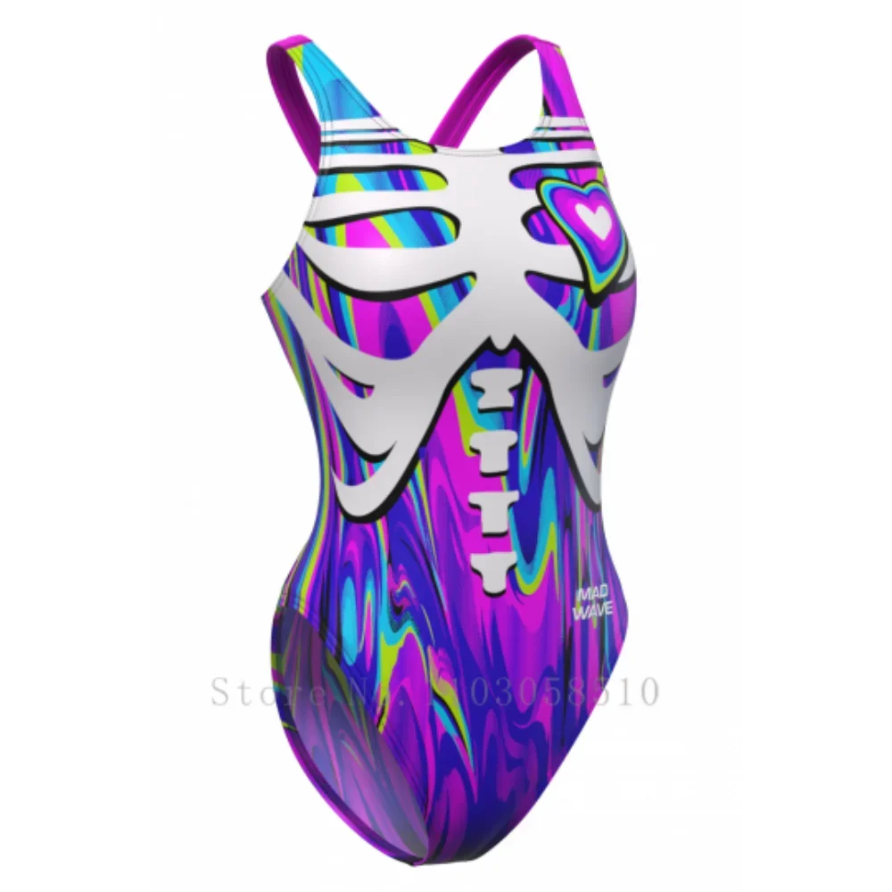 

mad wave Backless Bodysuit Women Bathing Training Fitness Beach S curve beauty one-piece swimsuit Swimming Suit Fitness swim