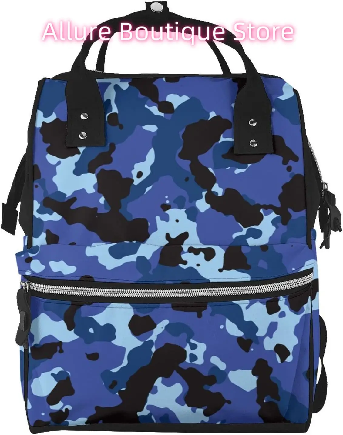 

Classic Blue Camouflage Diaper Bag Backpack for Women Large Capacity Nappy Bag Multifunction Waterproof Mummy Backpacks for Mom