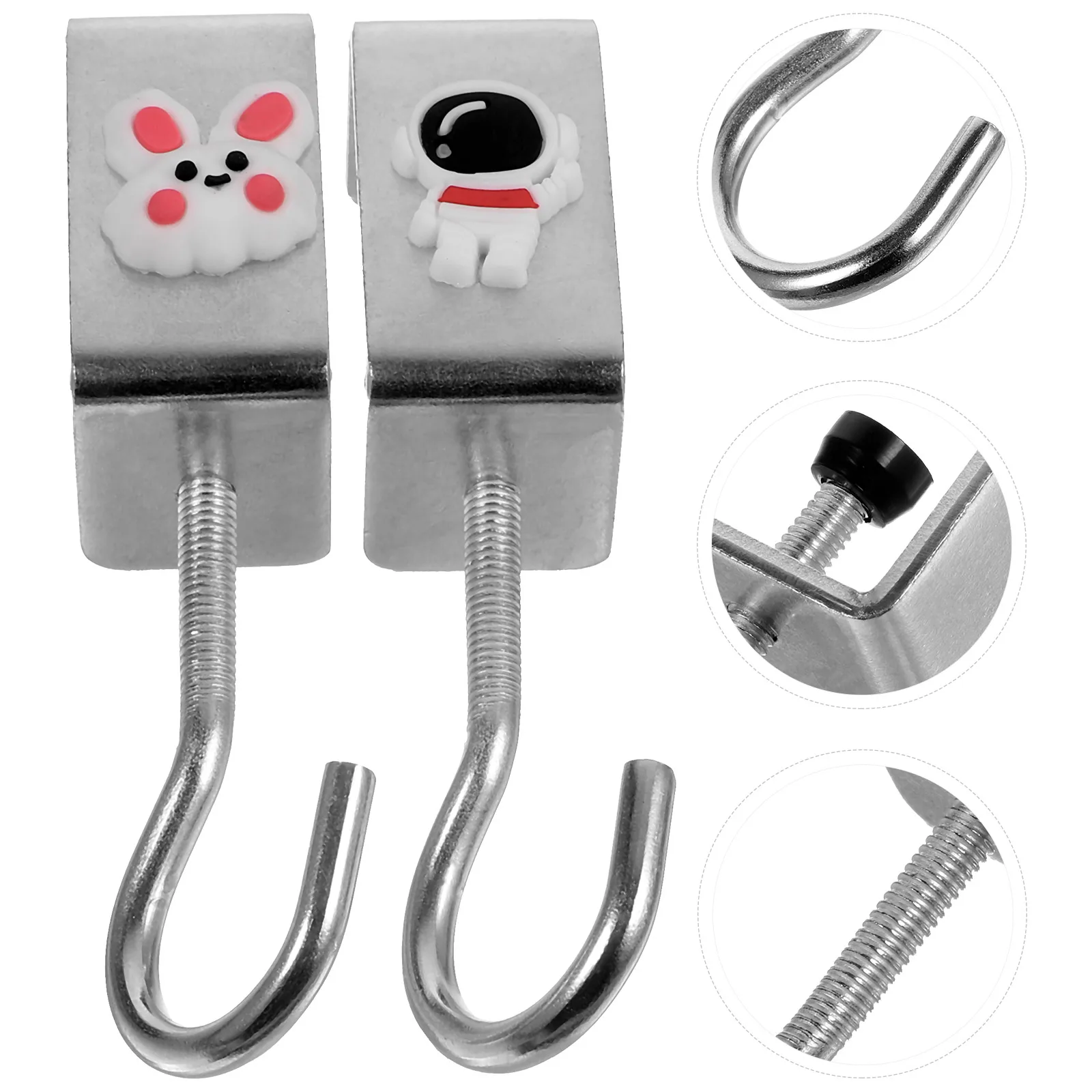 

2pcs Desk Bag Hanger Clamp Office Mount Backpacks Handbags Adjustable Table Purse Hook Carbon Steel Pvc Portable Desk