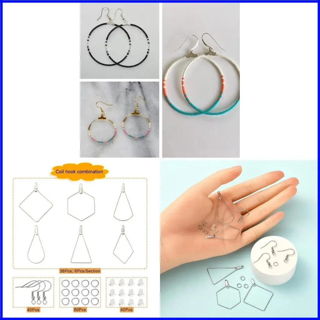 

Hoop Earring Finding Teardrop and Round Beading Hoop Jewelry Earring Components Accessories for DIY Jewelry Making