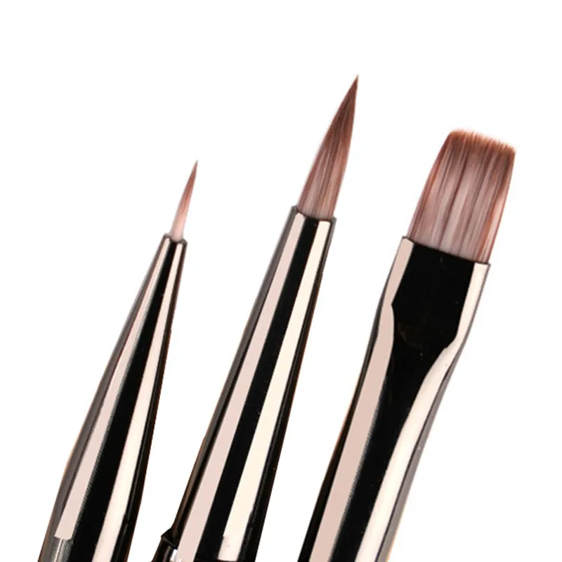 1/4PCS Nail art Pinsel Dreieckige Spachtel Zeichnung Malerei Linie Stift Liner Gradienten Flache Runde Metall Französisch Maniküre werkzeuge