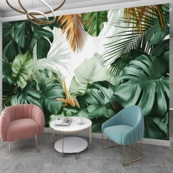 Custom 3D Photo Wall Mural Nordic Rain Forest Plant Mural Living Room Bedroom TV Background Wall Papel De Parede Home Décor Art