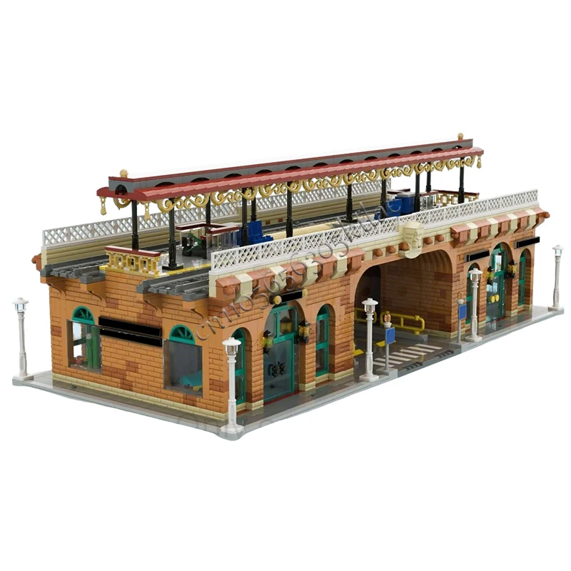 3519ピース ハウスストリート地上駅 MOC カスタマイズ モジュール式ビルディングブロック クリエイティブデザイン DIY 男の子向けおもちゃ クリスマスプレゼント