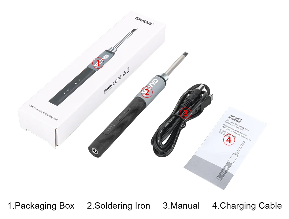 GVDA Electric Soldering Iron Welding Tool Ceramic Heater Welding Solder Rework Station Repair Heat Pencil Portable Soldering Pen