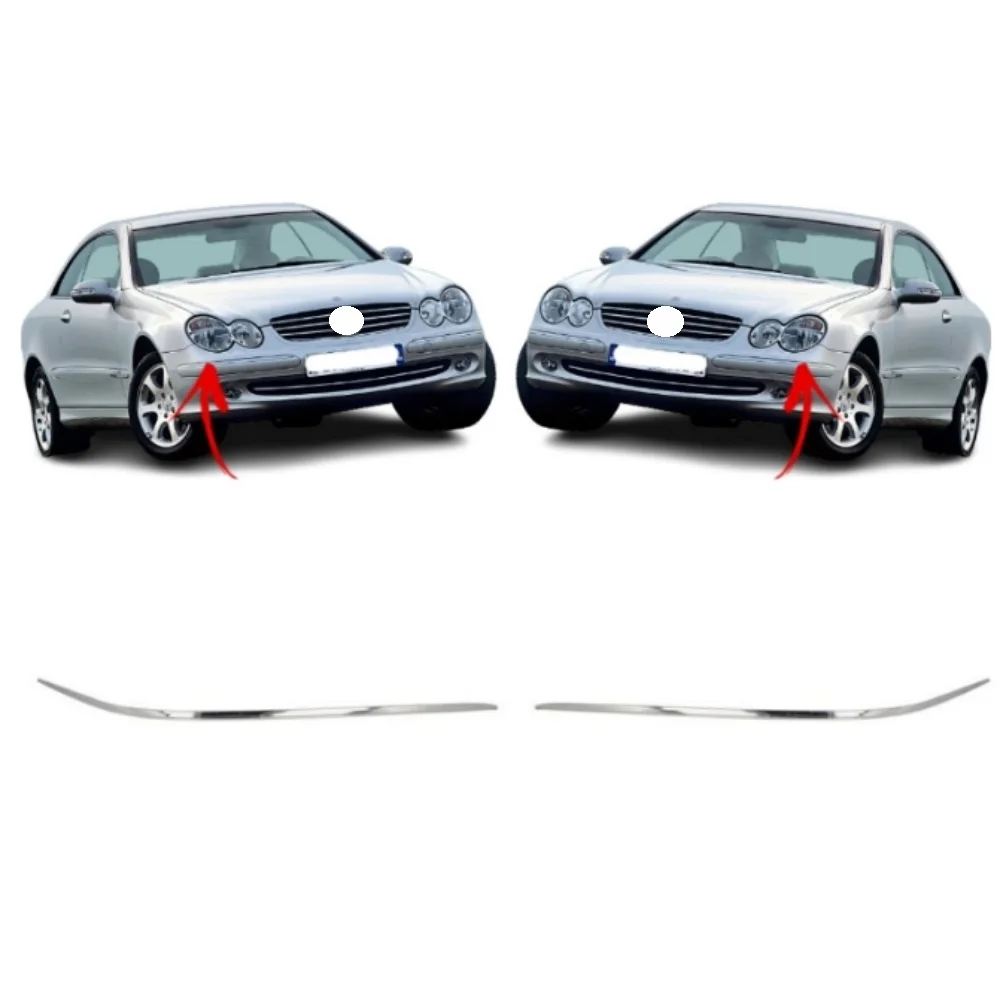 

Front bumper bright strip chrome trim for Mercedes Benz CLK Class W209 209 885 0321 L 209 885 0421 R