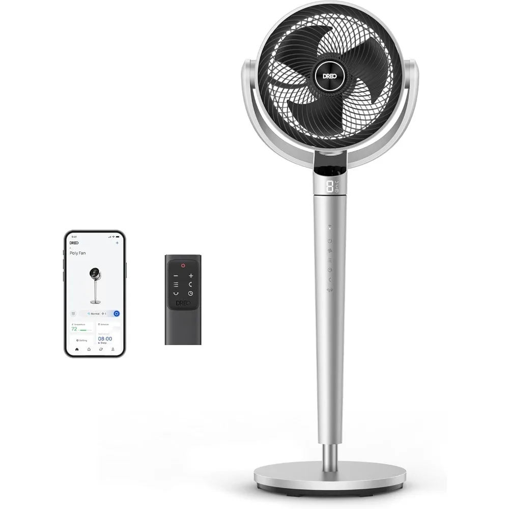 oscillating fan for bedroom,150°+120° Omni-Directional Quiet Floor Fans with Smart Control, Pedestal Fan, 9 Speeds,6 Modes,Timer