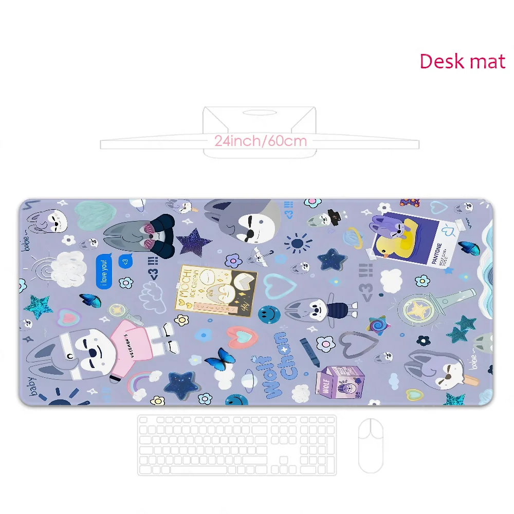 Cute S-Skzoo-o K-Kpop S-Stray K-Kids Mousepad Mouse Mat Desk Mat Large Gaming Accessories Prime Gaming XXL Keyboard Pad