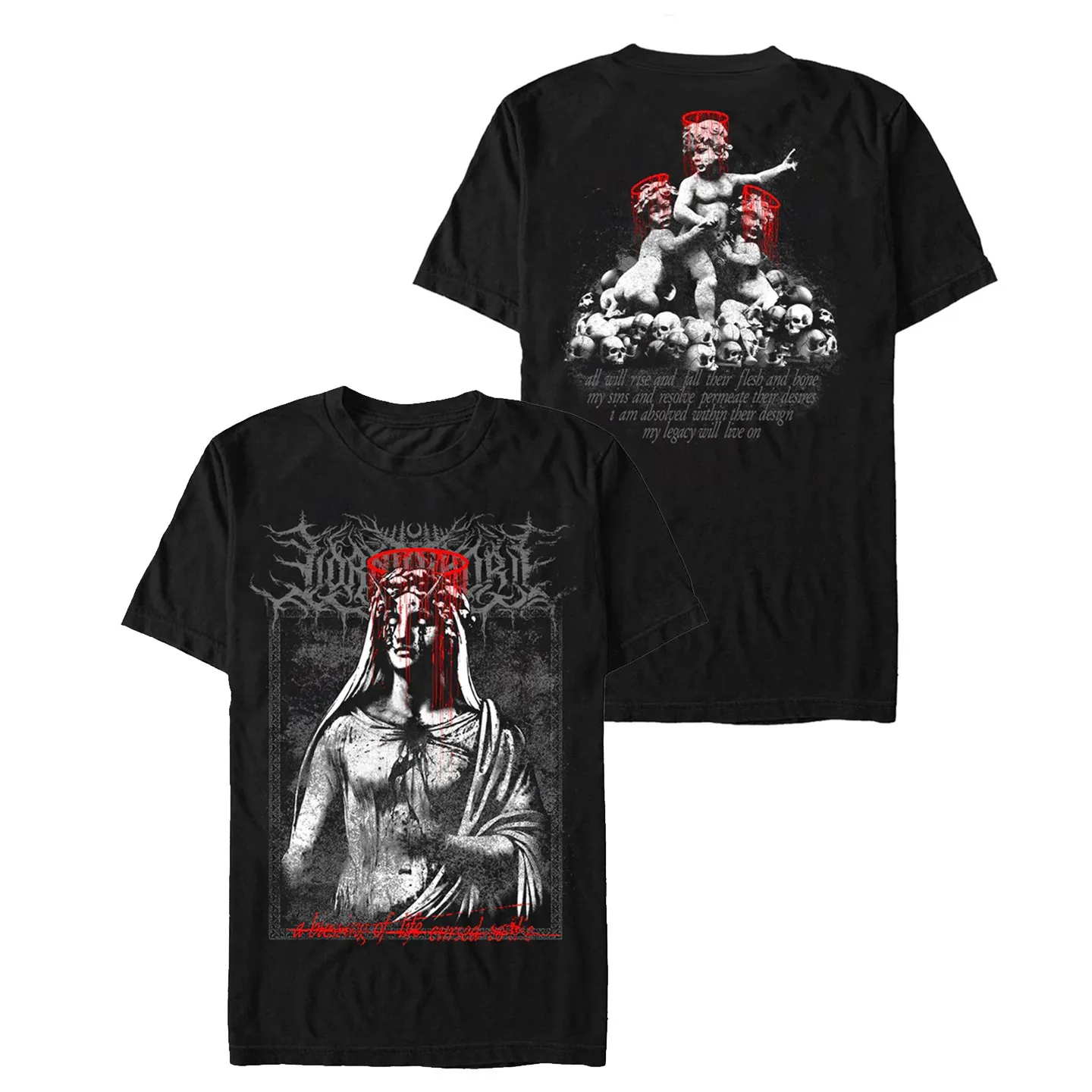 Camiseta gráfica de rock hardcore inspirada en el dark metal de Lorna Shore, para hombre y mujer, de corte holgado, estilo oscuro