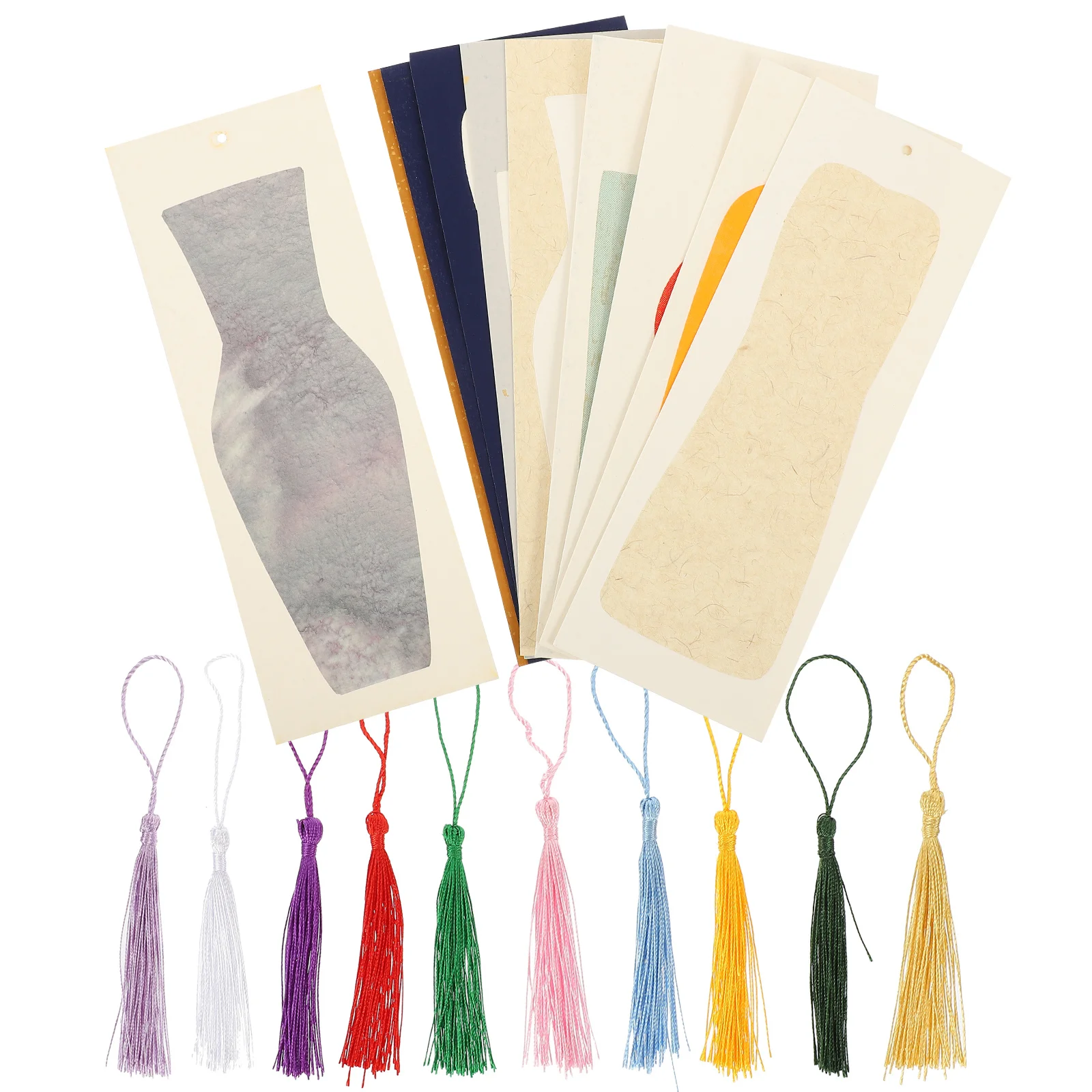 

10Sets Blank Paper DIY Bookmarks Chinese Style Decorative Tassel Reading Markers Gift Craft Making Blank Paper Bookmarks