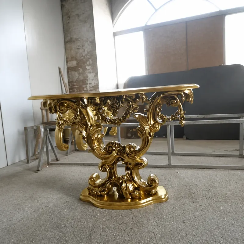 Semi Round Console Table for Entryway Hallway Wall Mounted Side Cabinet End View Table for Villa Corridor Entrance Decor