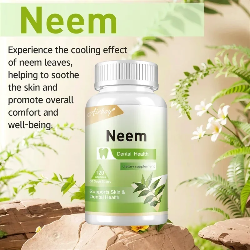 Neem Leaf Capsules - Natural Detox for Healthy Nails, Skin, Hair and Oral Hygiene